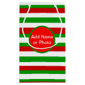 Petit Sac Cadeau Bandes rouges, blanches et vertes (Dos)