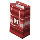 Petit Sac Cadeau Bandes rouges monogrammes (Dos Angle)