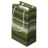 Petit Sac Cadeau Bandes vert olive (Dos Angle)