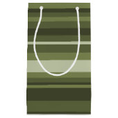 Petit Sac Cadeau Bandes vert olive (Devant)