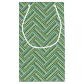 Petit Sac Cadeau Bandes vert olive double tissage (Dos)