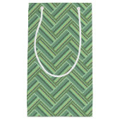 Petit Sac Cadeau Bandes vert olive double tissage (Devant)