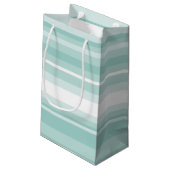 Petit Sac Cadeau Bandes vertes à la menthe (Dos Angle)
