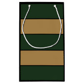 Petit Sac Cadeau Bandes Vertes Et Dorées Classiques De Noël (Dos)