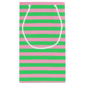 Petit Sac Cadeau Bandes vertes et roses (Dos)