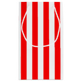 Petit Sac Cadeau Bandes verticales de grande taille rouge et blanc (Dos)