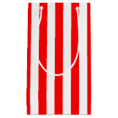 Petit Sac Cadeau Bandes verticales de grande taille rouge et blanc (Devant)