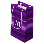 Petit Sac Cadeau Bandes violettes monogrammes (Dos Angle)