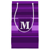Petit Sac Cadeau Bandes violettes monogrammes (Devant)