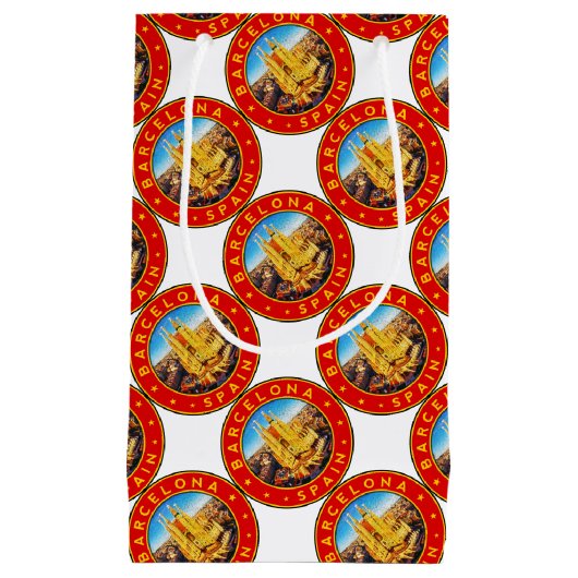 Petit Sac Cadeau Barcelone, Spain, circle, red (Devant)