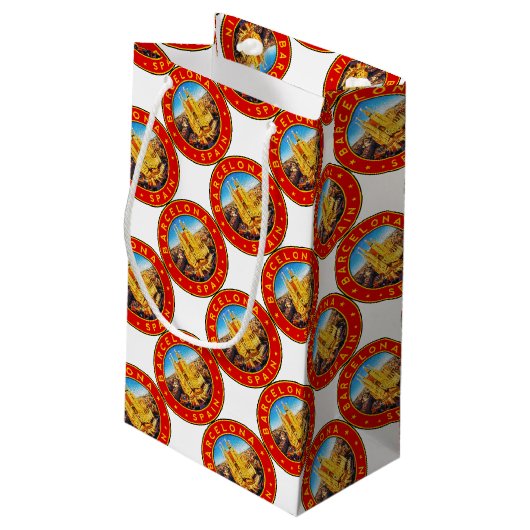 Petit Sac Cadeau Barcelone, Spain, circle, red (Dos Angle)