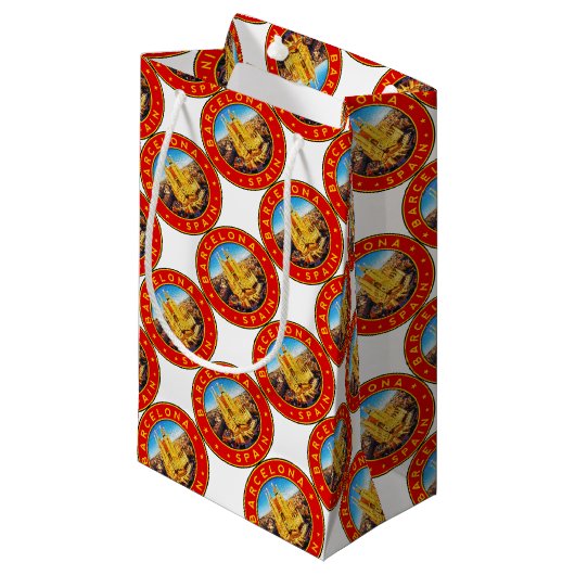 Petit Sac Cadeau Barcelone, Spain, circle, red (Devant Angle)