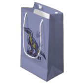 Petit Sac Cadeau Baryonyx bleu (Devant Angle)