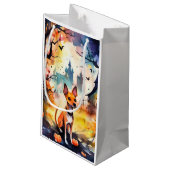 Petit Sac Cadeau Basenji D'Halloween Avec Peur Citrouille (Dos Angle)