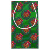 Petit Sac Cadeau Basket-ball en couronne de Noël (Dos)