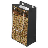 Petit Sac Cadeau Batik Earthy Coffee Bean Élégant Rustique robuste (Dos Angle)