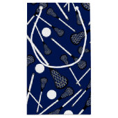 Petit Sac Cadeau Bâtons de lacrosse de bleu marine (Dos)