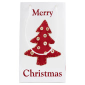 Petit Sac Cadeau Baubles Bouton Bouton Arbres de Noël Rouges (Devant)
