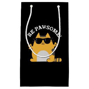 Petit Sac Cadeau Be Paw some Funny Awesome Chat Pun Dark BG