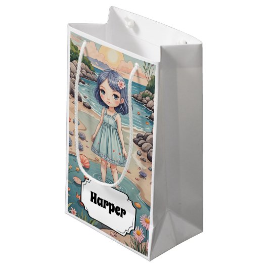 Petit Sac Cadeau Beachcomber's Bliss Personnalisé (Devant Angle)