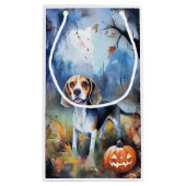 Petit Sac Cadeau Beagle d'Halloween avec peur Citrouille (Dos)