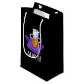 Petit Sac Cadeau Beak er Funny Chimie Pun Dark BG (Devant Angle)