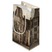Petit Sac Cadeau Beau Château français à Sepia Tones (Dos Angle)