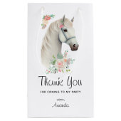 Petit Sac Cadeau Beau Cheval Blanc Boho Merci Floral (Dos)