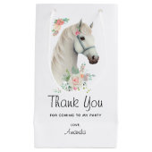 Petit Sac Cadeau Beau Cheval Blanc Boho Merci Floral (Devant)