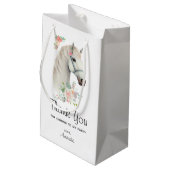 Petit Sac Cadeau Beau Cheval Blanc Boho Merci Floral (Dos Angle)