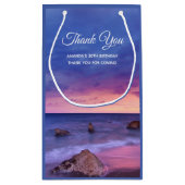 Petit Sac Cadeau Beau coucher de soleil Merci photo côtière (Dos)