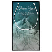 Petit Sac Cadeau Beau loup gris dans un Merci de forêt foncée (Dos)