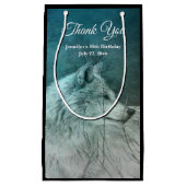 Petit Sac Cadeau Beau loup gris dans un Merci de forêt foncée (Devant)