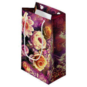 Petit Sac Cadeau Beau Motif Fleur Acrylique Petit Cadeau