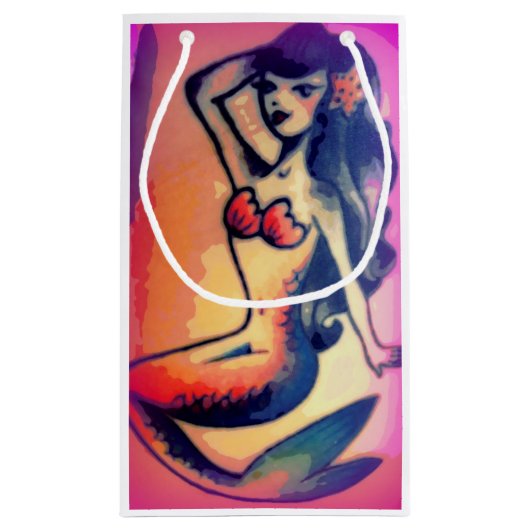 Petit Sac Cadeau beauté foncé-haired de sirène (Dos)