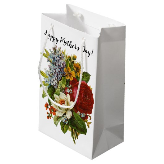 Petit Sac Cadeau Beautiful Romantic Summer Bouquet with Red Rose (Dos Angle)