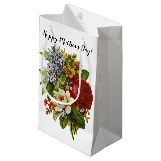 Petit Sac Cadeau Beautiful Romantic Summer Bouquet with Red Rose (Devant Angle)