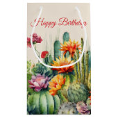 Petit Sac Cadeau Beaux Cactus Fleuris Avec Texte (Dos)