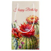 Petit Sac Cadeau Beaux Cactus Fleuris Avec Texte (Devant)