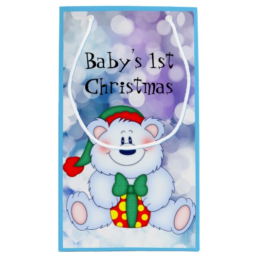 Petit Sac Cadeau Bébé 1er Noël (Garçon) (Dos)