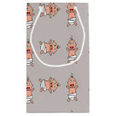 Petit Sac Cadeau Bébé avec couche sur gris (Dos)