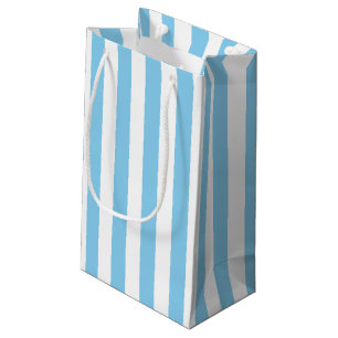 Petit Sac Cadeau Bébé Bleu et Blanc Grandes Dimensions Verticales