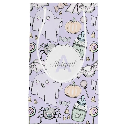 Petit Sac Cadeau Bébé mignon Halloween avec Citrouilles, chauves-so (Devant)