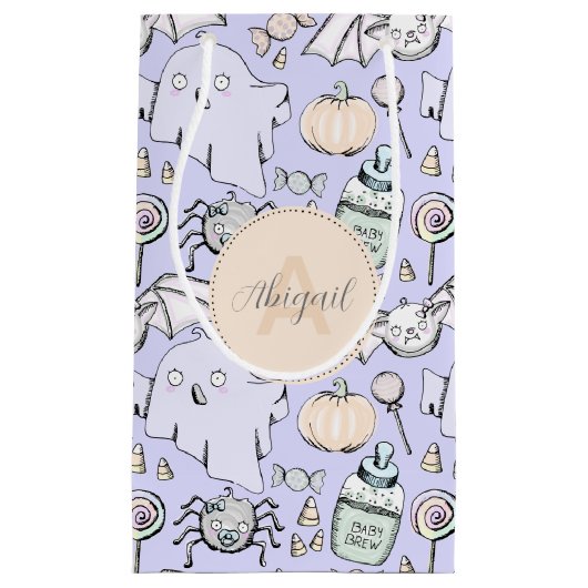 Petit Sac Cadeau Bébé mignon Halloween avec Citrouilles, chauves-so (Devant)