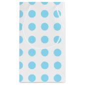 Petit Sac Cadeau Bébé pois bleu et blanc (Dos)