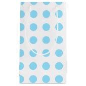 Petit Sac Cadeau Bébé pois bleu et blanc (Devant)