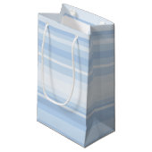 Petit Sac Cadeau Bébé rayures bleues (Devant Angle)