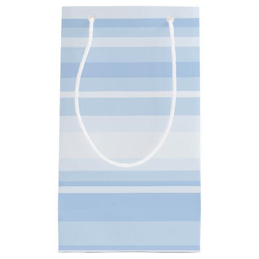 Petit Sac Cadeau Bébé rayures bleues (Devant)