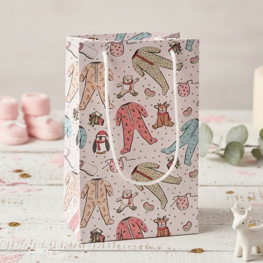 Petit Sac Cadeau Bébé rose mignonne Noël Fille