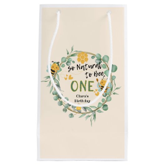 Petit Sac Cadeau Béès mignonnes 1er cadeau fête d'anniversaire (Devant)